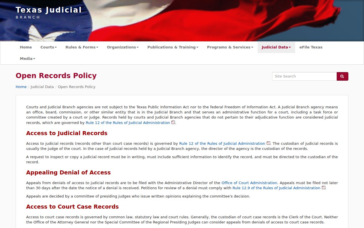 Cochran County criminal court case judicial records access policy