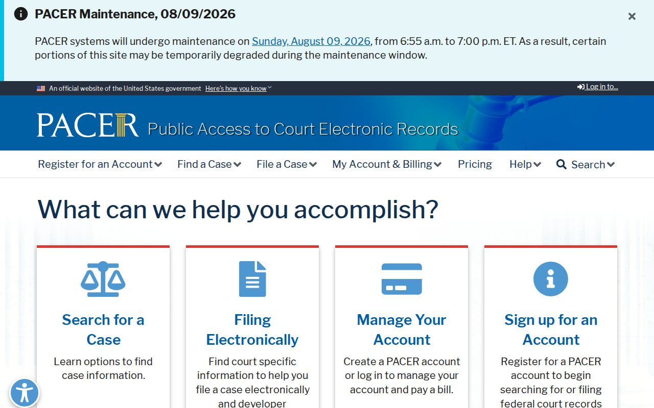 Cochran County criminal history federal PACER court record portal